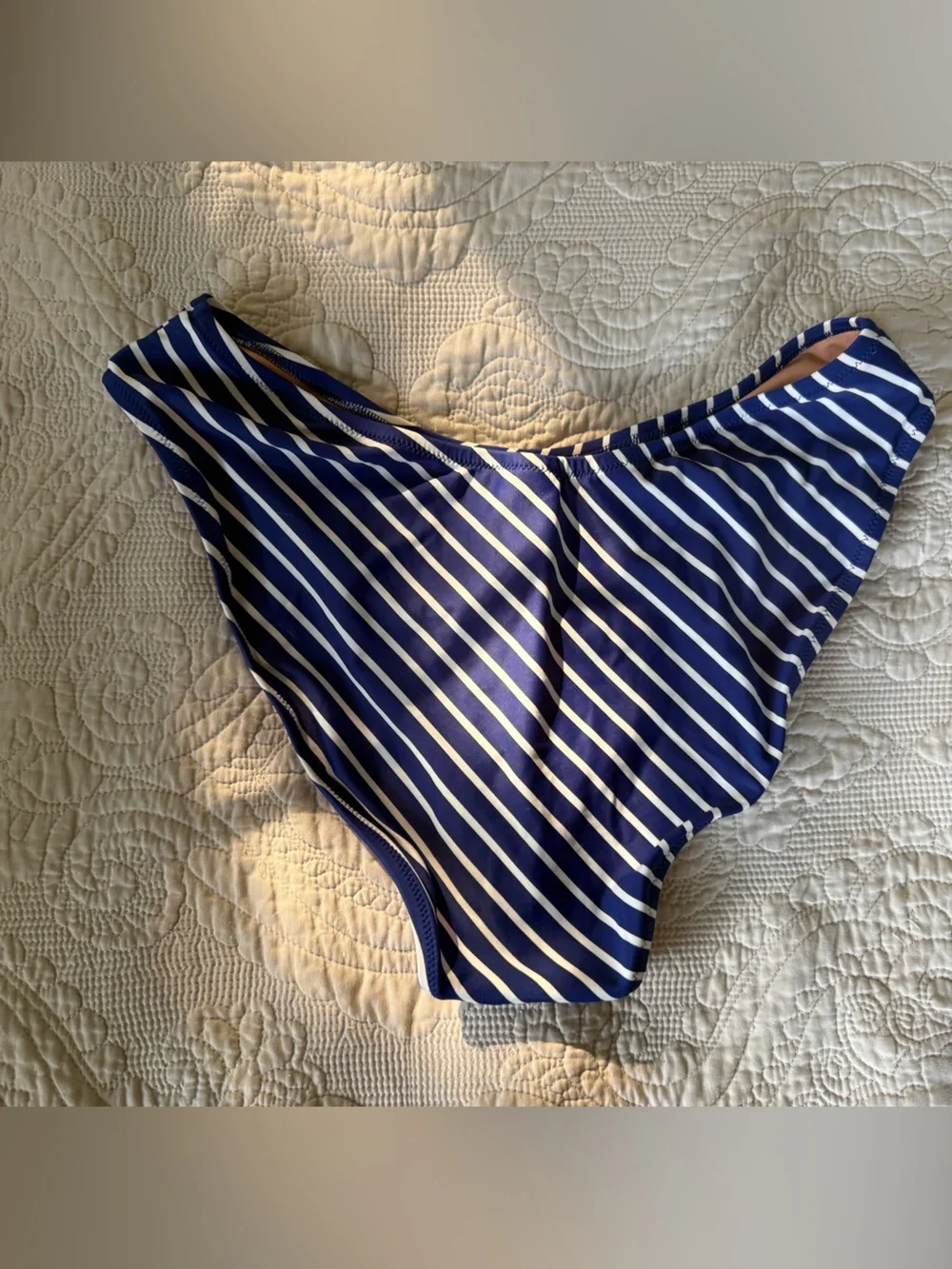 NWT J.Crew ’90s High-Leg Stripe Bikini Bottoms L MSRP $59.50